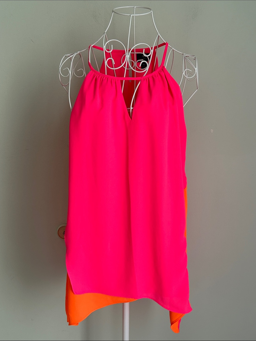 Bright Pink Halter Shell Top - Brand Unspecified